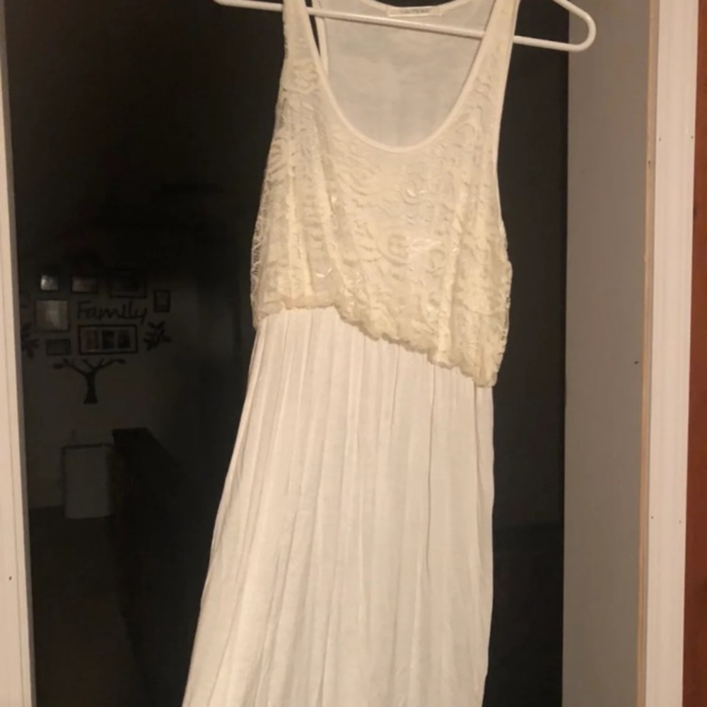 White lace top dress